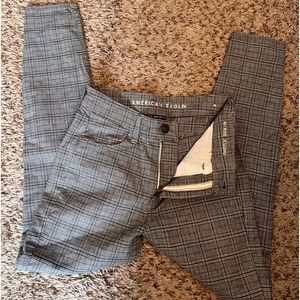 Plaid American Eagle High-Rise Jegging Pants